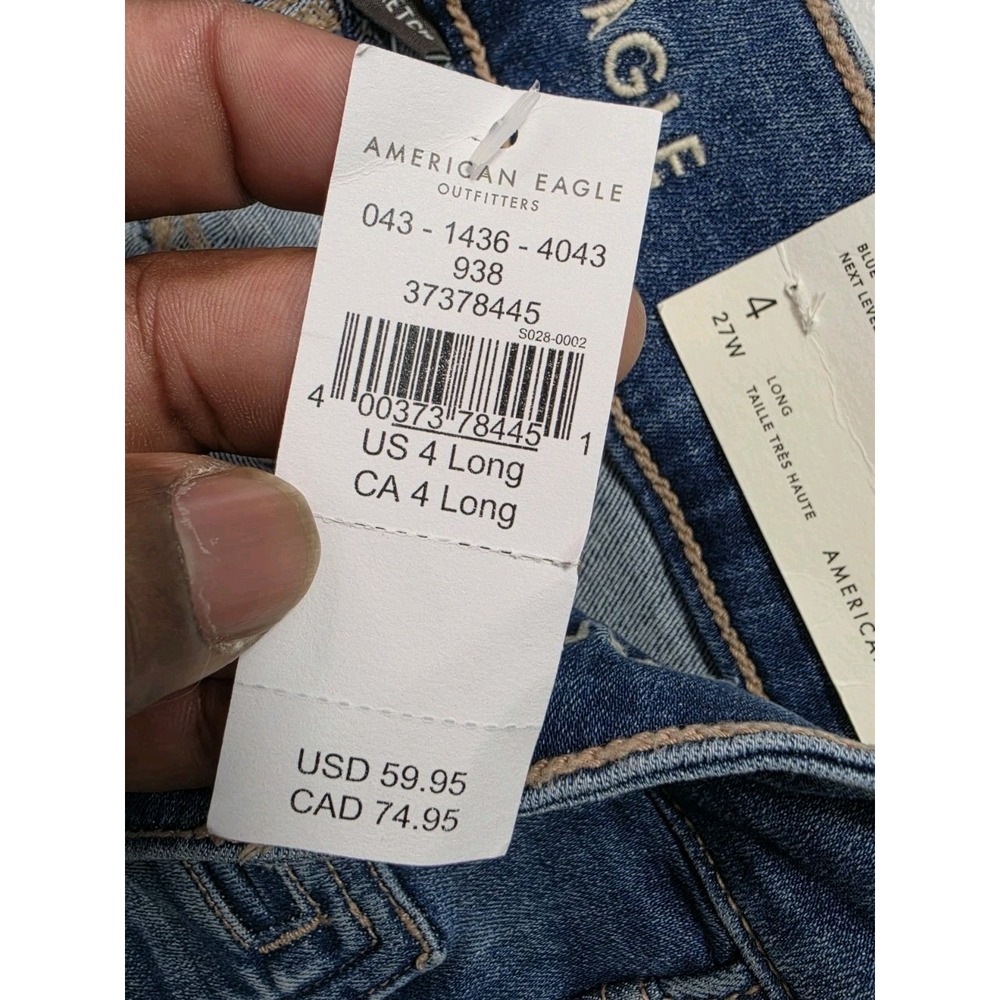 American Eagle Women's Super High-Rise Flare Size 4 Long Next Level Stretch NWT - Picture 4 of 8